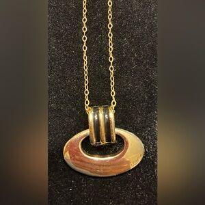 Estate Pendent Gold Tone W/ Gold tone Chain @16” plus Adjustable